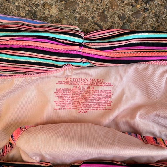 Victoria's Secret The Fabulous Stripe scrunch bottom bikini bottom size M - Picture 3 of 5